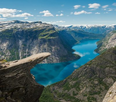Trolltunga, Troll’s Tongue Rock, Norway Trolltunga Troll's tongue rock above lake Ringedalsvatnet Norway