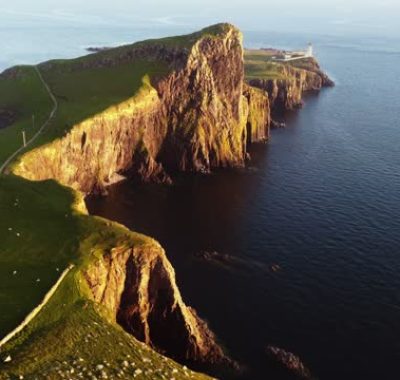 Neist Point is one of the most famous lighthouses in Scotland and can be found on the most westerly tip of Skye near Glendale. The light was first exhibited on 1 November 1909. The fog signal, which has since been discontinued, was completed on 25 June 1910. The station was converted to automatic operation in 1990.